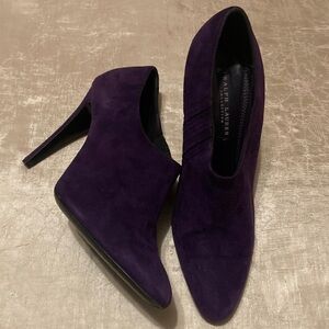 Ralph Lauren Collection Kenyon Purple Suede Heels Size 8.5